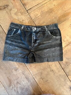 Women’s Metallic Black Bike Shorts